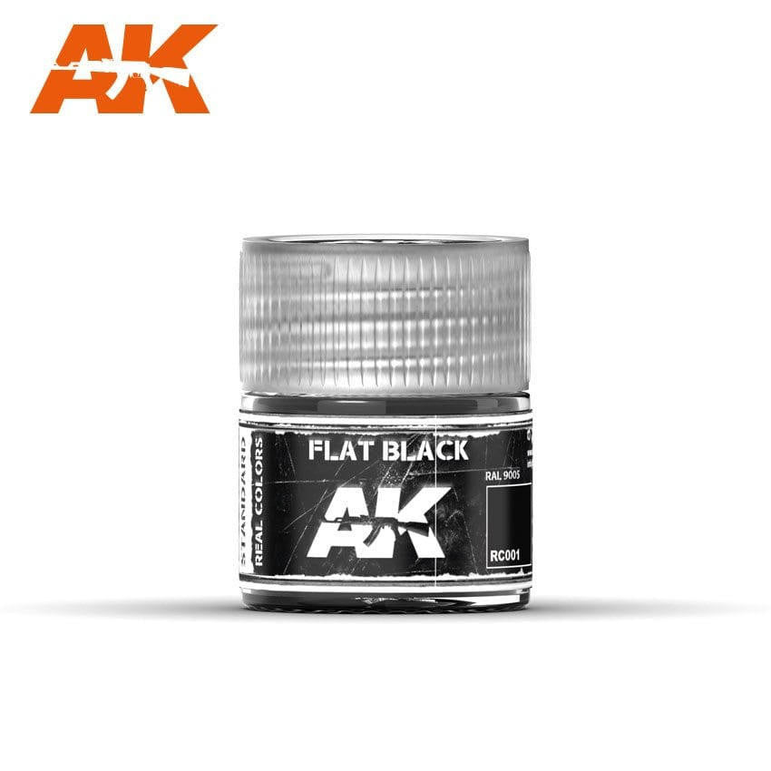 AK Interactive Real Colors Flat Black - 10ml RC001